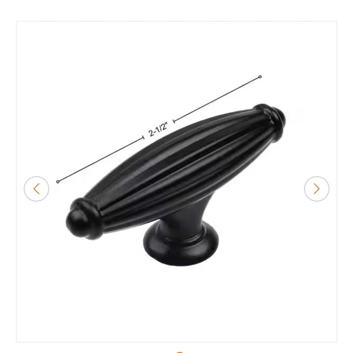 GlideRite Matte Black 2-1/2 In Fluted Cabinet Knobs 10-Pack